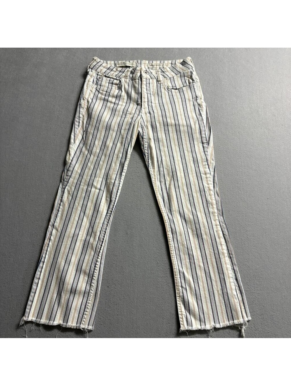 Pilcro and the Letterpress Anthropologie Striped High Rise Bootcut Jeans Size 27